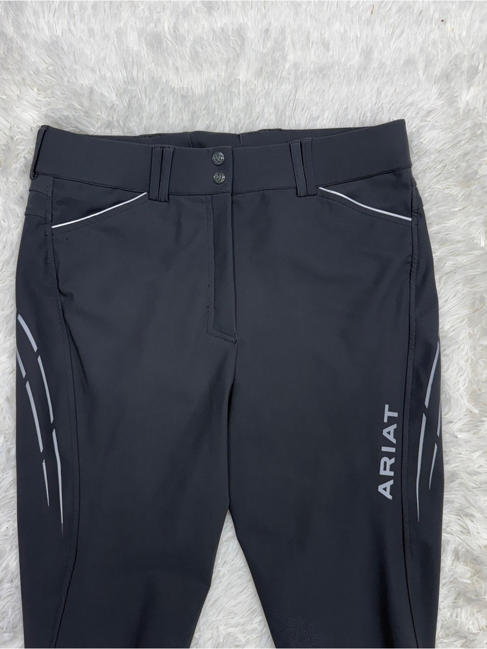 Women’s Size 34L Grey Ariat Knee Patch Horseback Riding Breeches - Picture 3 of 7